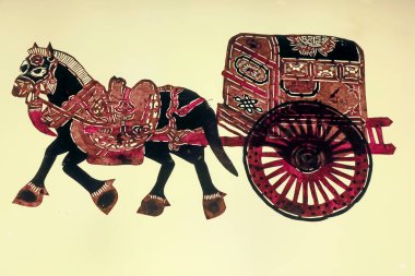 Çin gölge kuklaları fotoğrafa yakın çekim yapıyor.