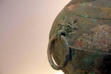 Çin antik bronz kaplama fotoğraf yakın çekim