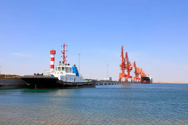 stock image cargo berth under blue sky closeup of photo