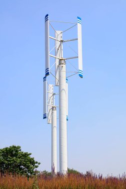 İç Moğolistan 'da dikey rüzgar türbini 