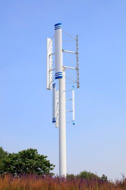 İç Moğolistan 'da dikey rüzgar türbini 