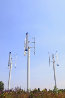 İç Moğolistan 'da dikey rüzgar türbini 