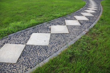 Parktaki kayrak yol fotoğrafa yakın çekim.