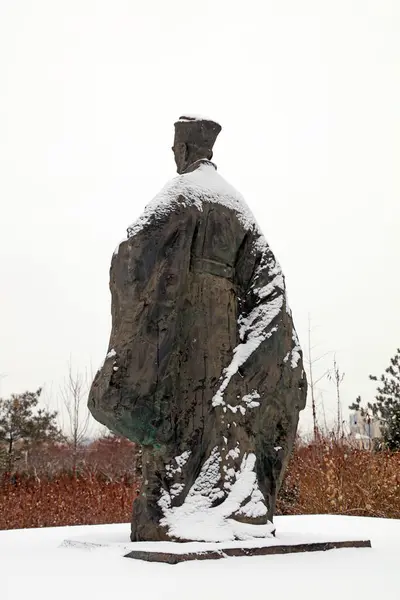 Tangshan City Diciembre 2016 Antiguas Esculturas Confucianas Chinas Parque Tangshan — Foto de Stock