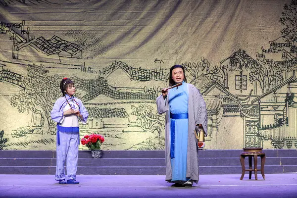 stock image Tangshan, China - December 21, 2021:Stills of Chinese traditional drama stage performance, North China