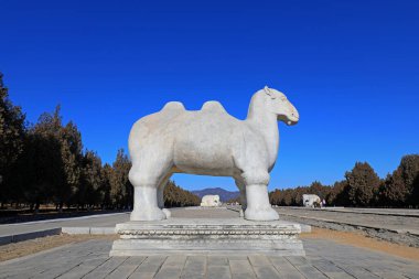 Çin 'deki Qing Hanedanlığı' nın doğu mozolesinde taş oymalar yapıldı.