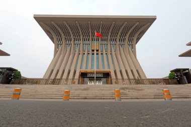 Pekin, Çin - 10 Nisan 2021: Çin Tarih Akademisi 'nin mimari manzarası.