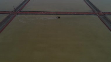Tuz tarlası manzarası bir tuz tarlasında, hava fotoğrafçılığı, Kuzey Çin