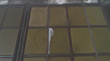 Tuz tarlası manzarası bir tuz tarlasında, hava fotoğrafçılığı, Kuzey Çin