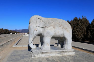 Çin 'deki Qing Hanedanlığı' nın doğu mozolesinde taş oymalar yapıldı.