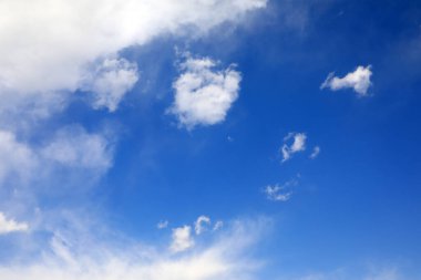 Mavi gökyüzü ve beyaz bulutlar