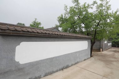 Kırsal beyaz duvarlar, mimari manzara, Kuzey Çin