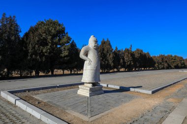 Çin 'deki Qing Hanedanlığı' nın doğu mozolesinde taş oymalar yapıldı.