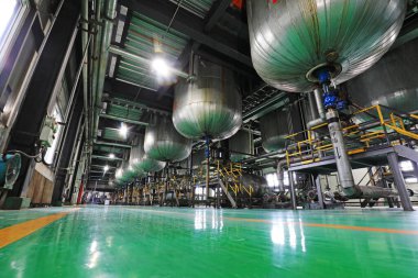 Kuzey Çin 'deki bir petrol rafinerisinde biyodizel üretim hattı.