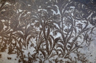 Beton zemindeki desen, düşük sıcaklık ve doğal koşullarda.