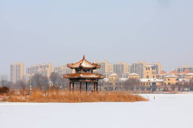 Waterfront City kar manzarası, Kuzey Çin