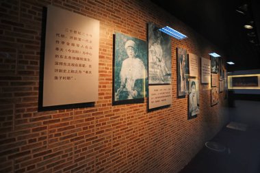 LUANNAN COUNTY, Çin - 17 Eylül 2021: Pekin Opera Müzesi Sergi Salonu, Kuzey Çin