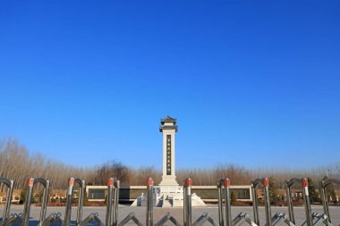 LUANNAN COUNTY, Çin - 13 Aralık 2021: LUANNAN Şehri Şehit Mezarlığı, Kuzey Çin