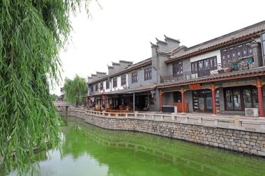 Luanzhou antik şehri, nehrin her iki yakasındaki mimari manzara, Kuzey Çin