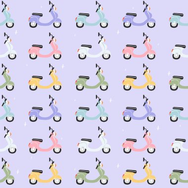 Vespa scooter 'ı kusursuz. Güzel arka plan duvar kağıdı. Kumaş, tekstil, ambalaj kağıdı ve ambalaj yapmak için mükemmel..