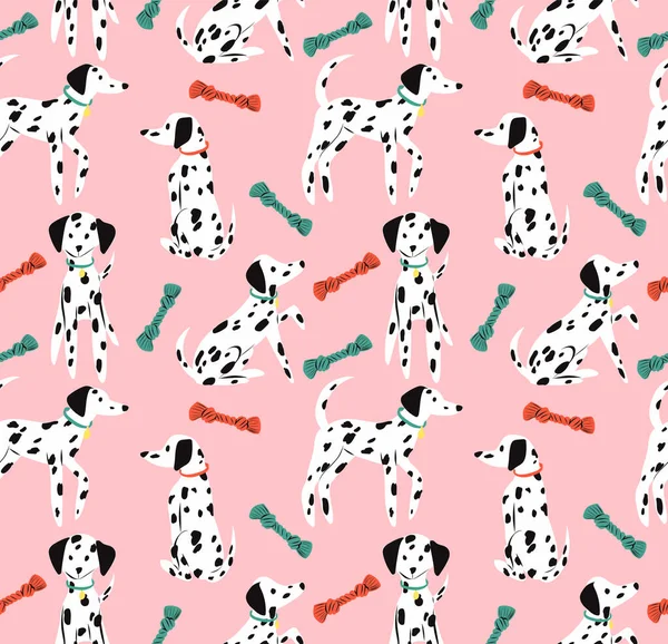 Dalmatiner Hund Und Spielzeug Niedliche Welpen Spielen Perfekt Zur Herstellung — Stockvektor