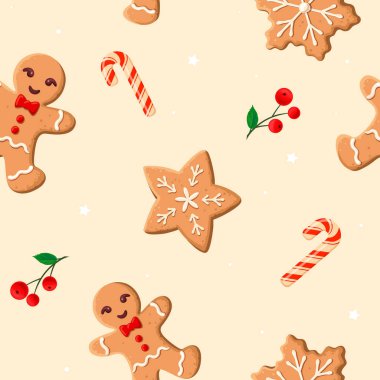 Noel kurabiyeli kurabiyelerle kusursuz desen 