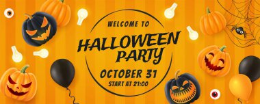 Cadılar Bayramı geçmişi 3 boyutlu hayalet, balkabağı Jack O Lantern, yarasalar ve 3 boyutlu hediye kutusu. Parti ve satış için tebrik kartı.