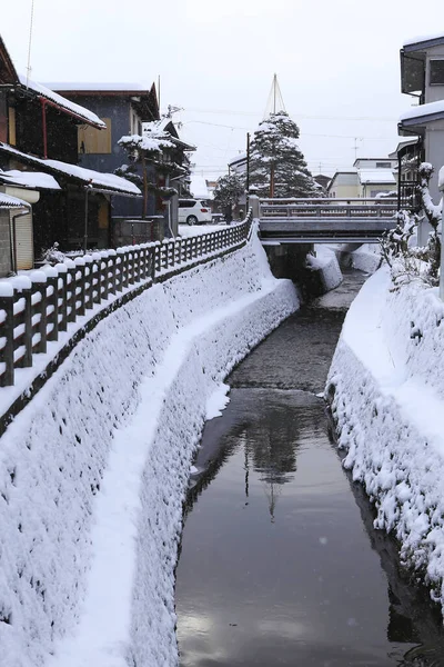 Японский Дом Снегом Такаяме Япония — стоковое фото