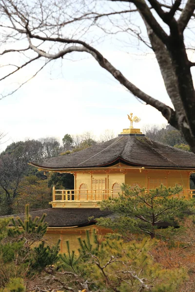 Templo Kinkakuji Pavilhão Dourado Lugar Famoso Kyoto Japão — Fotografia de Stock