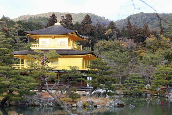 Tempio Kinkakuji Padiglione Oro Luogo Famoso Kyoto Giappone — Foto Stock