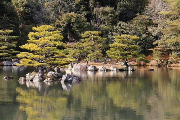 Kyoto Japan Japansk Trädgård Vid Berömda Kinkakuji Kinkaku — Stockfoto