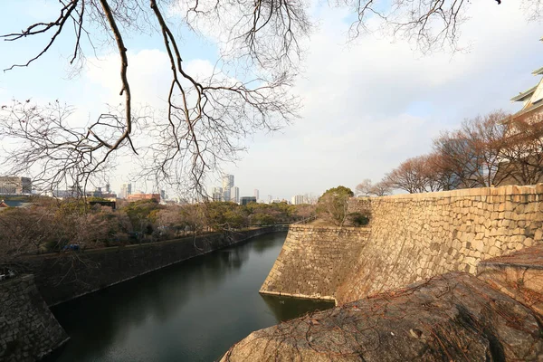 Замок Осака Ясный Прекрасный День Зимой — стоковое фото