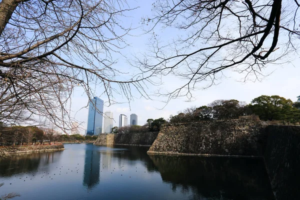 日本の大阪城を取り囲む堀 — ストック写真
