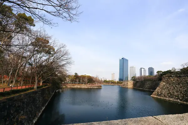 日本の大阪城を取り囲む堀 — ストック写真