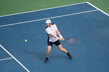 Andy Murray (GBR), 4 Ağustos 2023 'te Washington DC' de düzenlenen Mubadala DC Citi Açık tenis turnuvasında Taylor Fritz 'e (resmedilmemiş) yenildi.