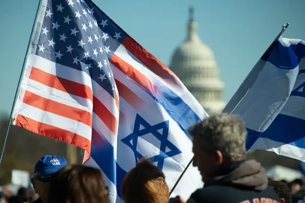 Participantes Marcha Por Israel Washington Noviembre 2023 — Foto de Stock