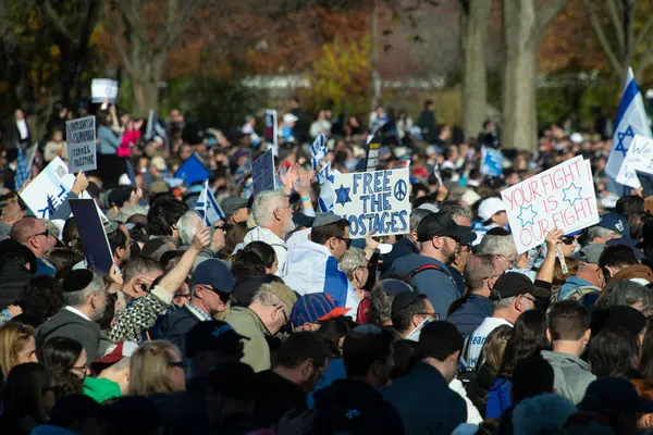 Judeus Americanos Seus Aliados Participaram Marcha Por Israel Washington Novembro Imagens Royalty-Free