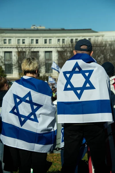 Еврейские Американцы Союзники Приняли Участие Марше Израиль Вашингтоне Ноября 2023 Стоковое Фото
