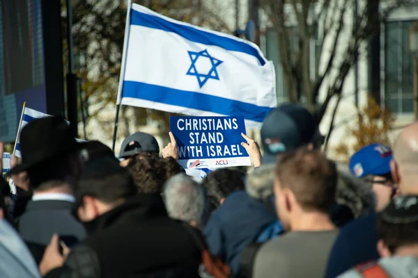 Еврейские Американцы Союзники Приняли Участие Марше Израиль Вашингтоне Ноября 2023 Стоковое Изображение
