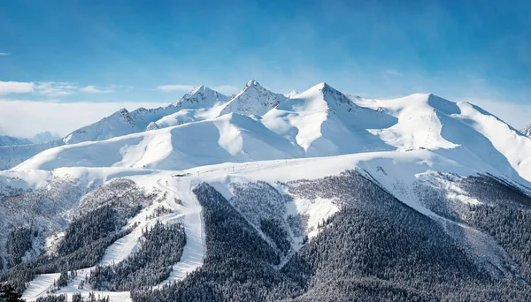 Vista Panorâmica Estância Esqui — Fotografia de Stock