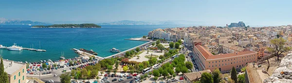 Panoramic View Kerkyra Town Marina Vidos Island Corfu Island Greece — Stock Photo, Image