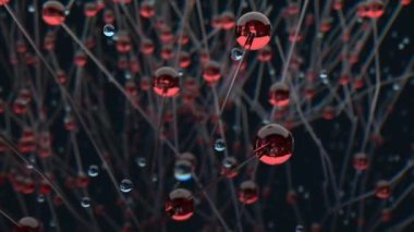 Abstract organic glassy shapes. 3D loopable animation. Science, education or medicine concept