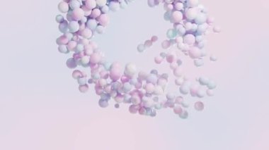 Abstract soft pastel bubble circle. 3D loopable animation
