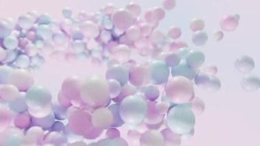 Abstract soft pastel bubble circle. 3D animation