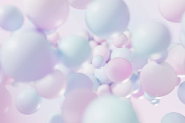 Yumuşak pastel baloncuklu soyut üç boyutlu illüstrasyon