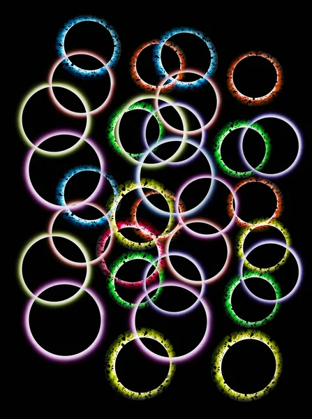 Abstrakt Cirkel Led Ljus Svart Bakgrund — Stockfoto