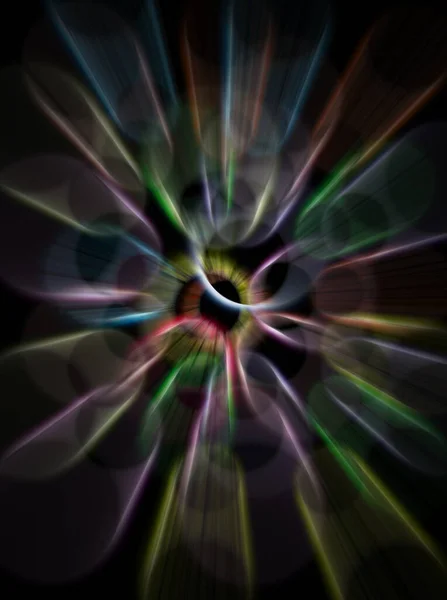 Abstraktes Kreis Led Licht Auf Schwarzem Hintergrund Zoomunschärfe — Stockfoto