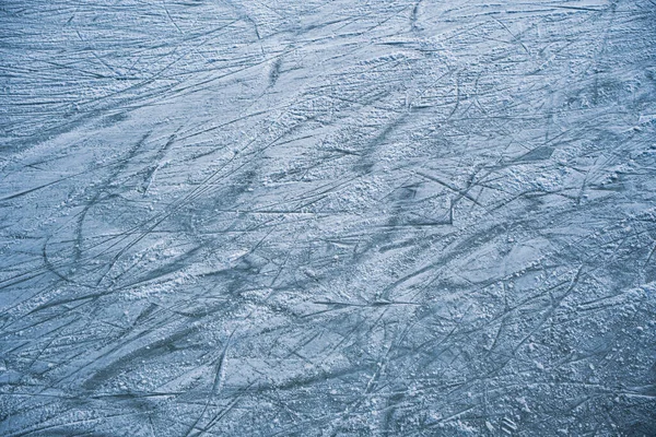 Blue Ice Skate Scratches — Stock Photo, Image
