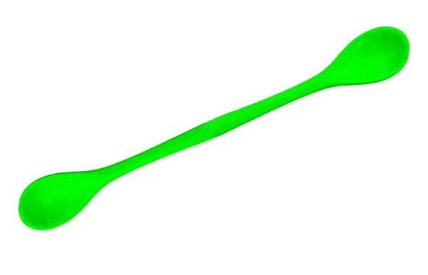 Beyaz Arkaplanda Izole Edilmiş Seramik Yeşil Kaşık — Stok fotoğraf