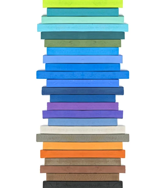 Pasteles Tiza Dura Dispuestos Como Espectro Arco Iris Sobre Fondo —  Fotos de Stock